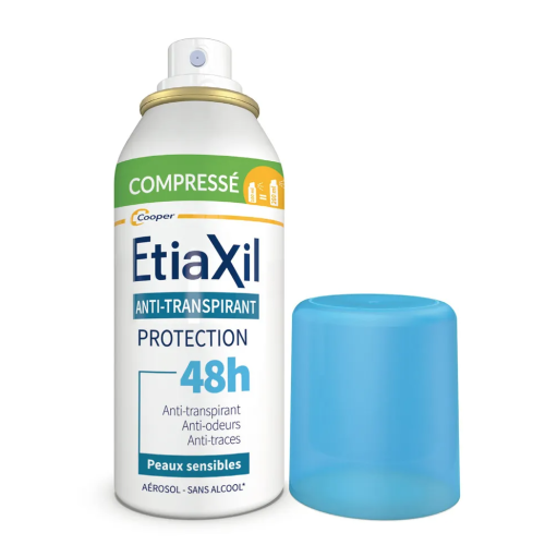 Déodorant Anti-Transpirant Protection 48H Peaux Sensibles Aérosol Compressé Lot de 2 x 100 ml