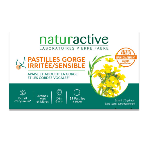Naturactive Pastilles Gorge irritée/sensible 24 Pastilles Voxyltabs