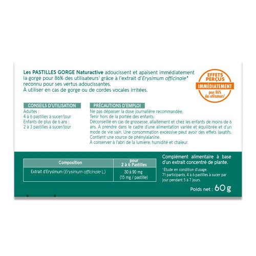 Naturactive Pastilles Gorge irritée/sensible 24 Pastilles Voxyltabs