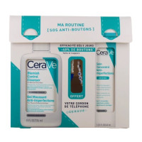 Coffret Cartable SOS Anti-Boutons : Gel Moussant + Soin Concentré Anti-Imperfections + Bijou De Téléphone Offert