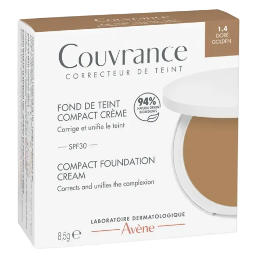 COUVRANCE Fond de Teint Compact Crème SPF30 Teinte 1.4 Doré 8,5 g COUVRANCE Fond de Teint Compact Crème SPF30 Teinte 1.4 Doré 8,5 g