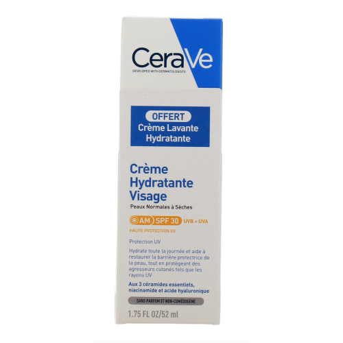 Crème Hydratante Visage SPF 30 52 ml + crème lavante 20 ml offerte