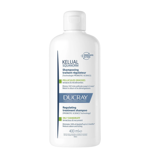 KELUAL SQUANORM Shampooing Traitant Régulateur Anti-Pelliculaire Pellicules Grasses 400 ml