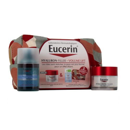 Trousse Hyaluron-Filler + volume lift soin de jour peaux sèches 50 ml + DermatoCLEAN 100 ml Trousse Hyaluron-Filler + volume lift soin de jour peaux sèches 50 ml + DermatoCLEAN 100 ml