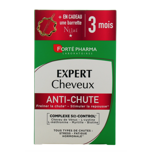 Expert Anti-Chute de Cheveux 90 comprimés + Barrette Offerte Expert Anti-Chute de Cheveux 90 comprimés + Barrette Offerte