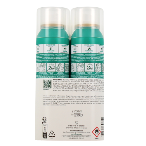 Shampooing Sec Séboréducteur à l'Ortie Cheveux Gras 2 x 150 ml