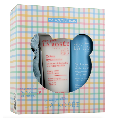 Coffret Routine Bain Gel lavant 400 ml + Crème Hydratante 200 ml + Gant Ourson