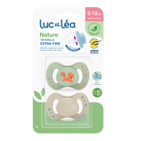 Nature sucette silicone anatomique 6-18 mois, Écureuil 2 sucettes