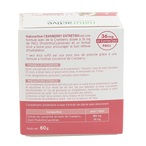 Urisanol Cranberry Entretien 20 sticks