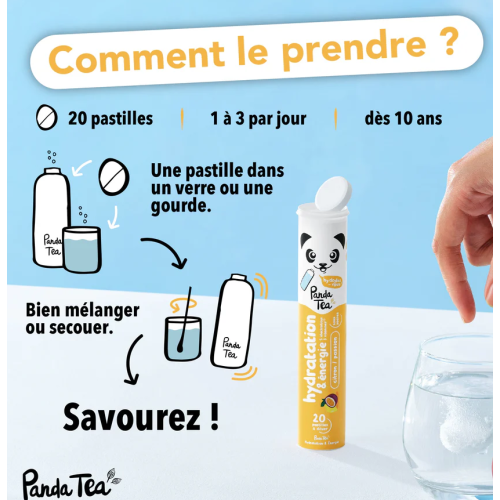 Hydratation & énergie Citron-Passion 20 pastilles effervescentes