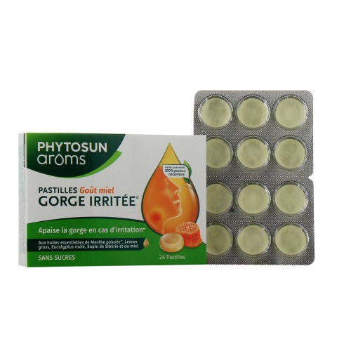 Pastilles Gorge Irritée Miel 24 pastilles