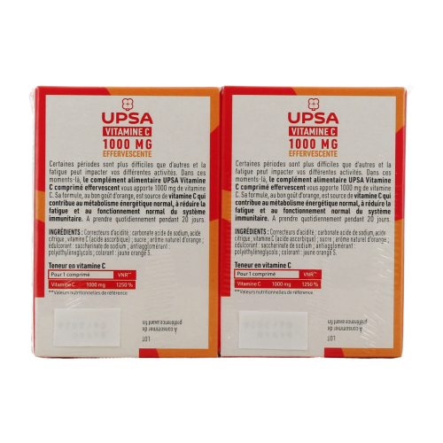 VITALITE Vitamine C 1000mg Adultes 2 x 20 Comprimés Effervecents