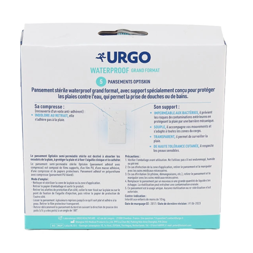 Waterproof pansement stérile grand format, 5 pansements