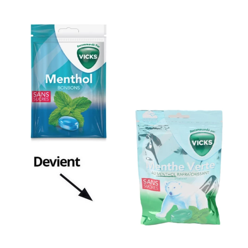 Sans sucre bonbons menthe verte 72 g