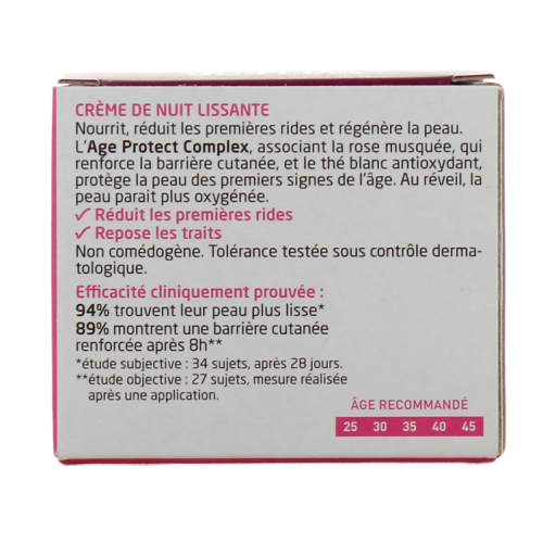 Crème de Nuit Lissante à la Rose Musquée & Thé Blanc 40 ml