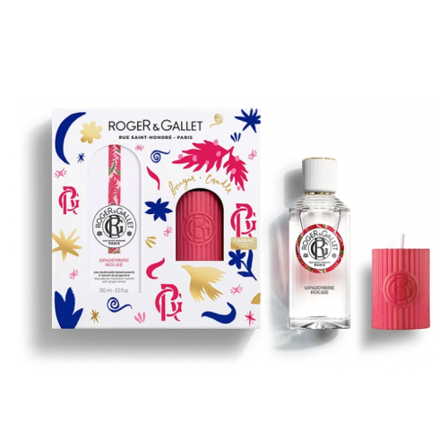 Gingembre Rouge Coffret Eau Parfumée Bienfaisante 100 ml + Bougie Parfumée 75 g Offerte