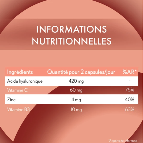 DERMA EXPERT Complément Alimentaire Acide Hyaluronique 420 mg 2 x 30 gélules