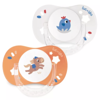 Sucette silicone anatomique avec anneau 0-6m Cheval & Coq 2 sucettes