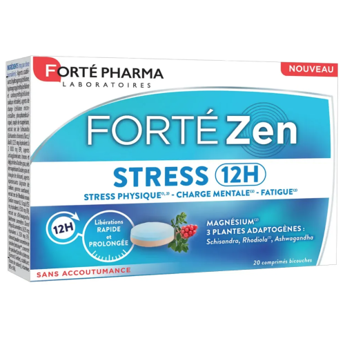Forté Zen Stress 12H Vitamine B6 Magnésium 20 comprimés bicouches Forté Zen Stress 12H Vitamine B6 Magnésium 20 comprimés bicouches