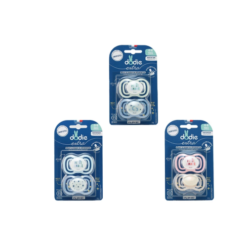 Extra sucette anatomique silicone Nuit 0-6 mois 2 sucettes Extra sucette anatomique silicone Nuit 0-6 mois 2 sucettes