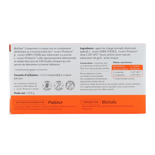 L.Reuteri ProTectis Probiotique Arôme Citron 30 comprimés à croquer