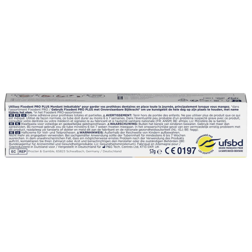 Pro plus Crème Adhésive pour prothèses Totales & Partielles Mordant Imbattable 57 g