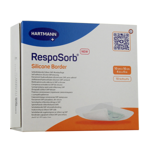 RespoSorb Silicone Border 10 x 10 cm 10 pansements RespoSorb Silicone Border 10 x 10 cm 10 pansements