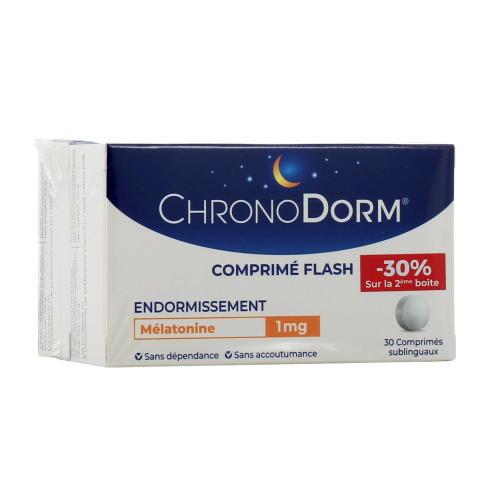 Mélatonine comprimés flash sublinguaux 2 x 30 comprimés