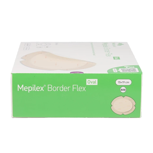 Mepilex Border Flex Oval Pansement hydrocellulaire 15 cm x 19 cm, 16 pansements