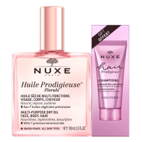 Huile Prodigieuse Florale 100 ml + Hair Prodigieux Le Shampooing Brillance Miroir 30 ml Offert