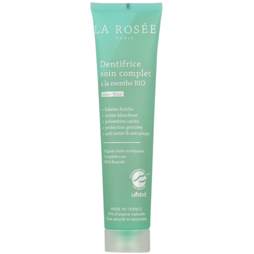 Dentifrice Menthe Bio La Rosée 75mL - Soin Complet Dents Blanches Dentifrice Menthe Bio La Rosée 75mL - Soin Complet Dents Blanches