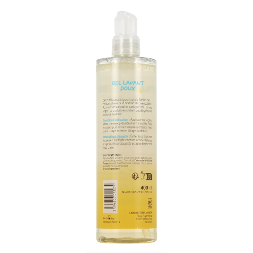 Baby Gel Lavant Doux au Calendula 2en1 Sans Parfum 400 ml