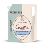 Gel Bain Douche Peaux Sensibles Fleur de Coton Éco-Recharge 1 L