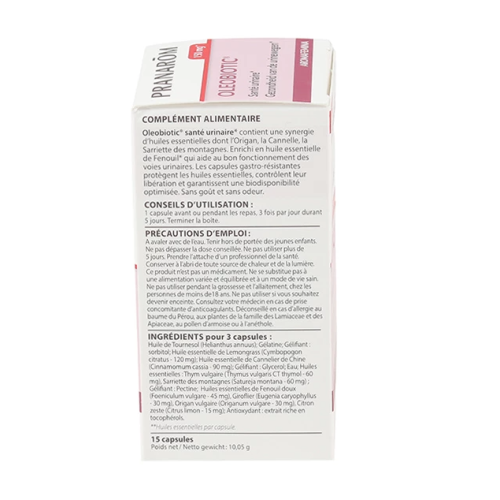 Aromafemina Oleobiotic Santé Urinaire 15 capsules