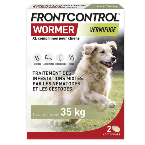 Frontcontrol Wormer Chien XL vermifuge 2 comprimés Frontcontrol Wormer Chien XL vermifuge 2 comprimés