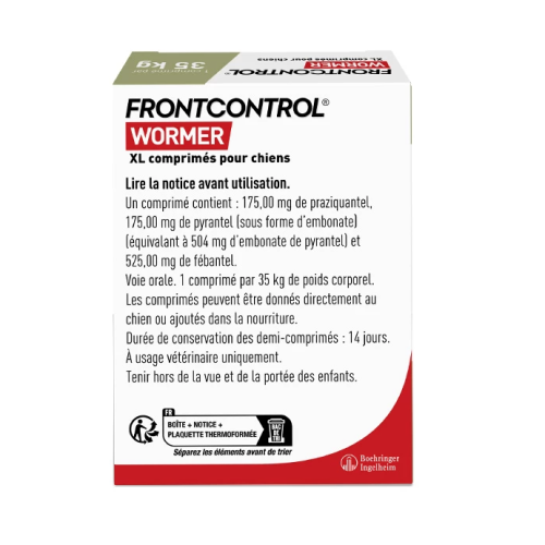 Frontcontrol Wormer Chien XL vermifuge 2 comprimés