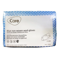 Gants de Toilette Molletonnés Bleus Non Tissés à Usage Unique 1 sachet