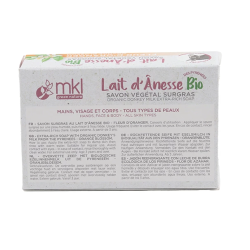 Savon végétal lait d'ânesse Fleur d'oranger Bio 100 g