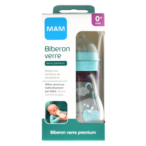 Biberon Verre Premium 170 ml 0 Mois et + Débit 1 Ours et Hérisson Biberon Verre Premium 170 ml 0 Mois et + Débit 1 Ours et Hérisson