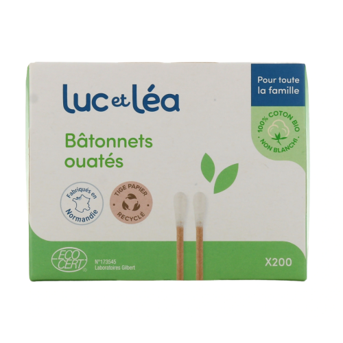 Bâtonnets Ouatés Coton Bio Tige Papier 200 Unités
