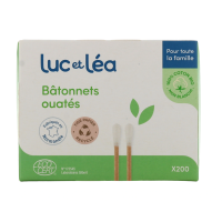 Bâtonnets Ouatés Coton Bio Tige Papier 200 Unités