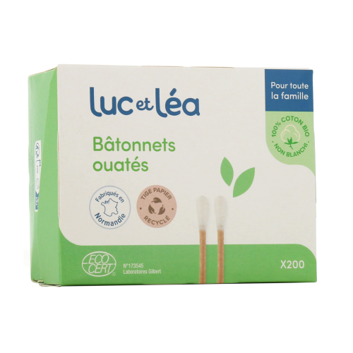 Bâtonnets Ouatés Coton Bio Tige Papier 200 Unités