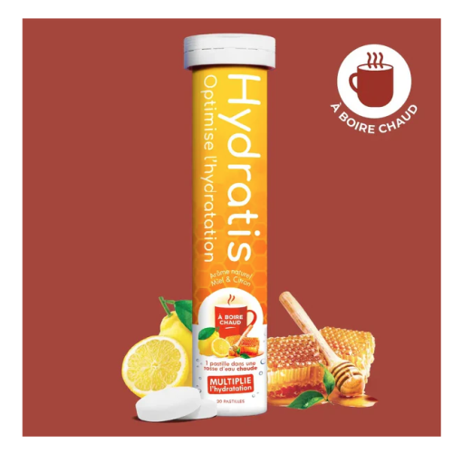 Hydratation Miel Citron à Boire Chaud 20 Pastilles Effervescentes