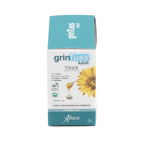 Grintuss adulte toux sèche et grasse 20 comprimés
