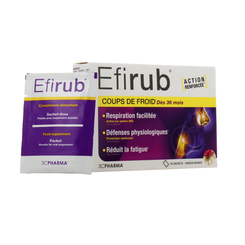 Efirub Coups de Froid Goût Ananas 16 Sachets