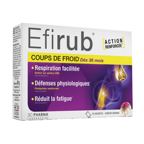 Efirub Coups de Froid Goût Ananas 16 Sachets