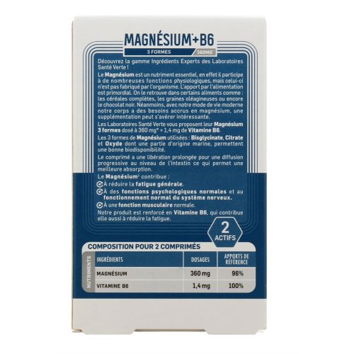 Magnésium +B6 3 Formes 360 mg Libération Prolongée 60 comprimés