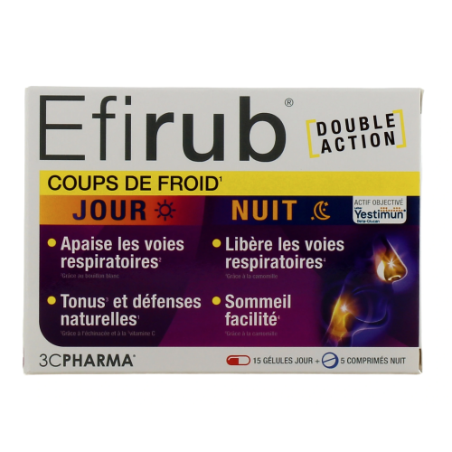 Efirub Coups de Froid 15 Gélules Jour + 5 Comprimés Nuit