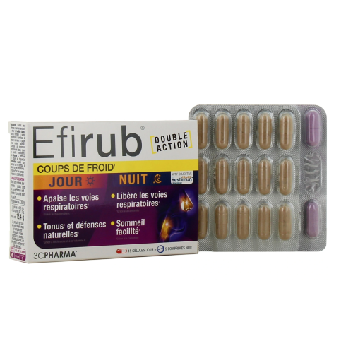 Efirub Coups de Froid 15 Gélules Jour + 5 Comprimés Nuit