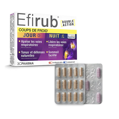 Efirub Coups de Froid 15 Gélules Jour + 5 Comprimés Nuit